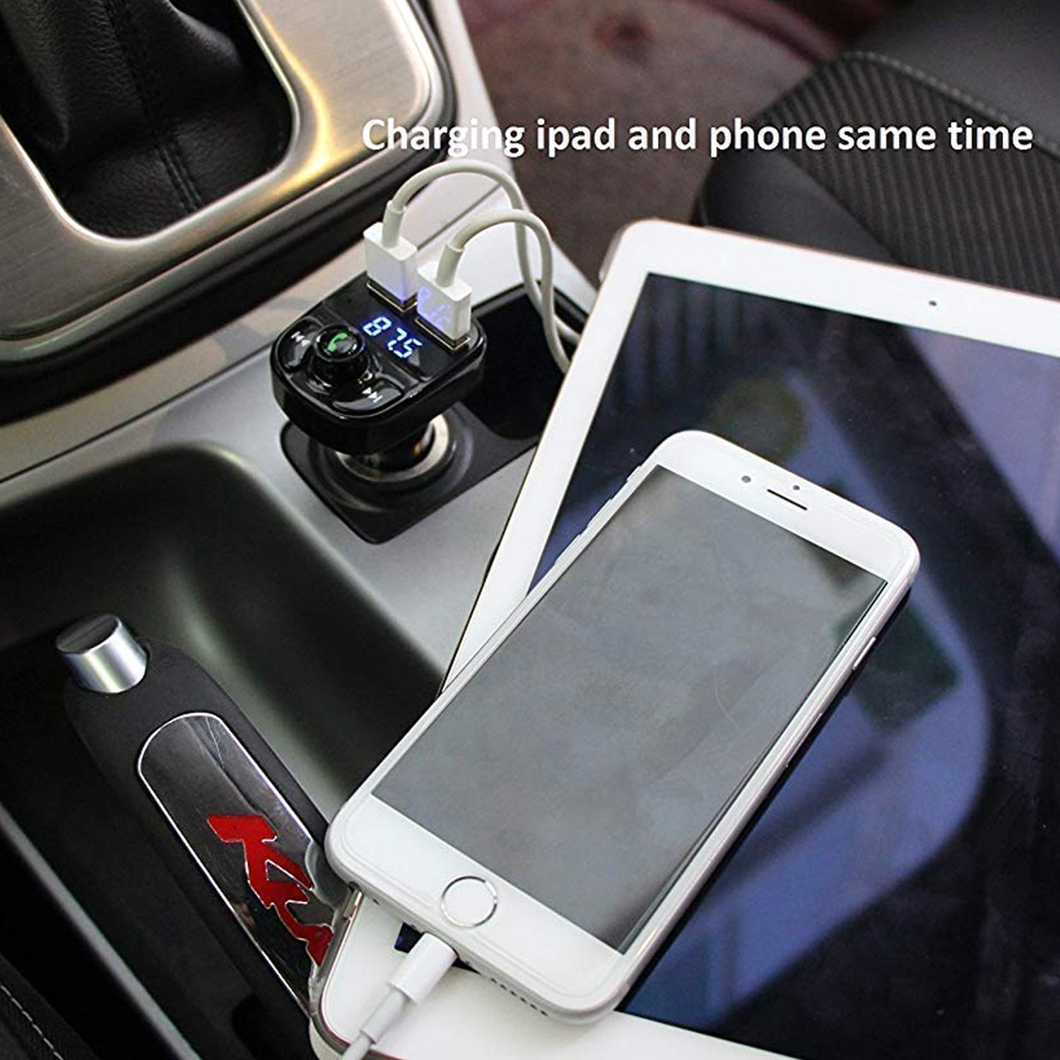 CAR-X8 Bluetooth FM Transmitter Kit with Dual USB Fast Charger