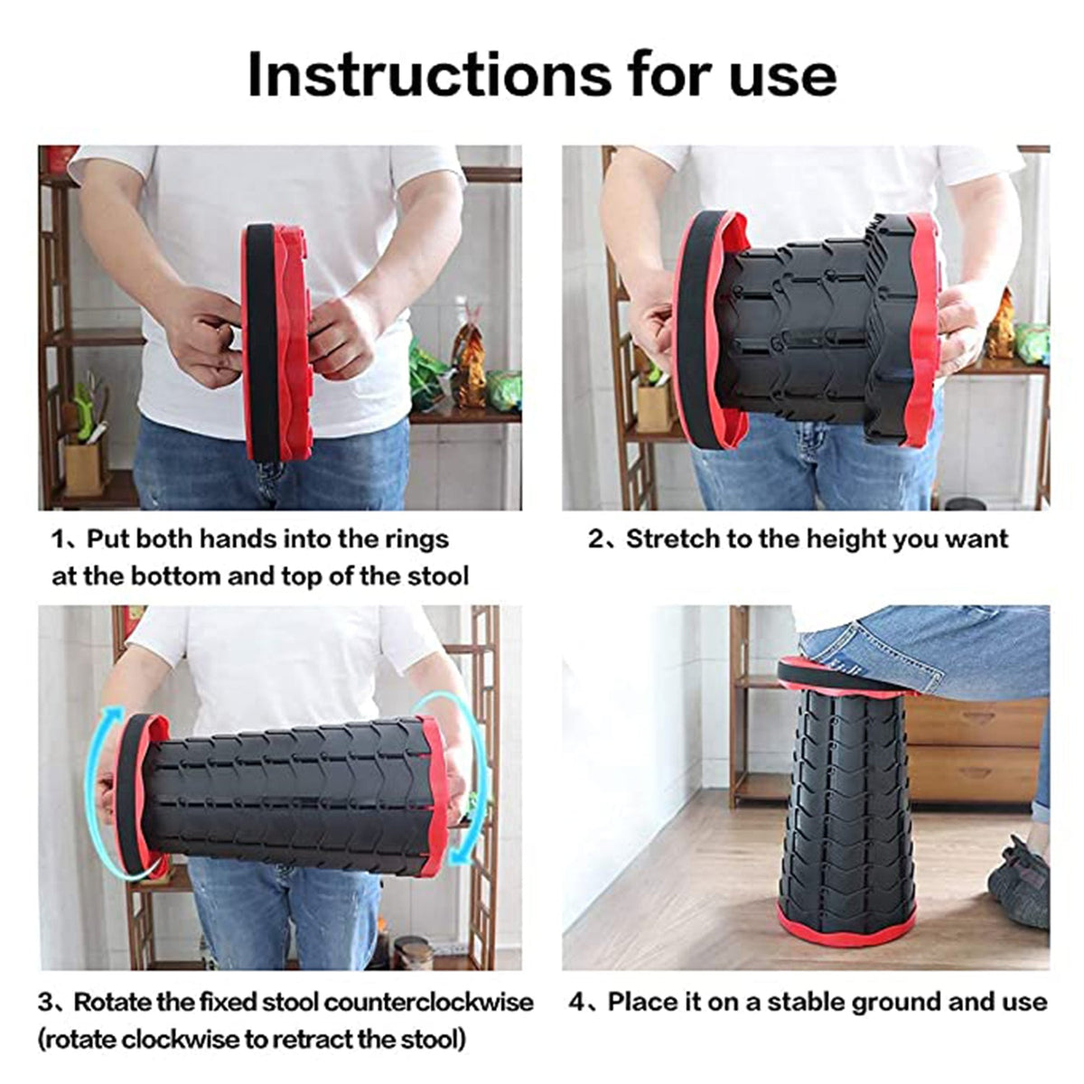 Adjusting Stools 2169 Foldable Retractable Height Adjusting Stool Space – Snazzytrend