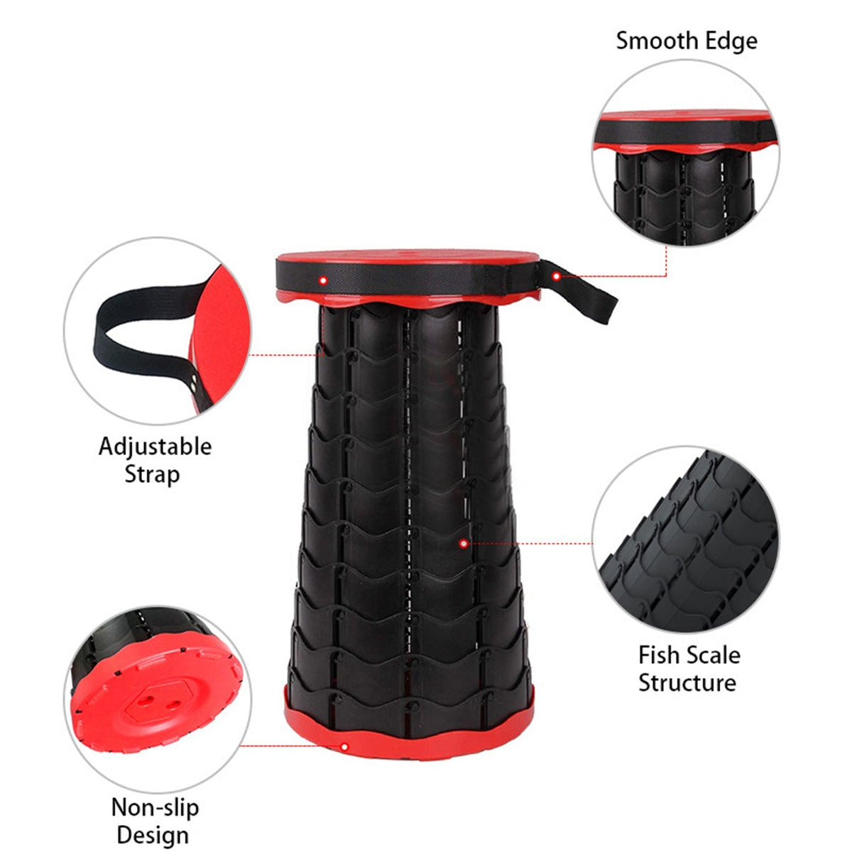 Adjusting Stools 2169 Foldable Retractable Height Adjusting Stool Space – Snazzytrend