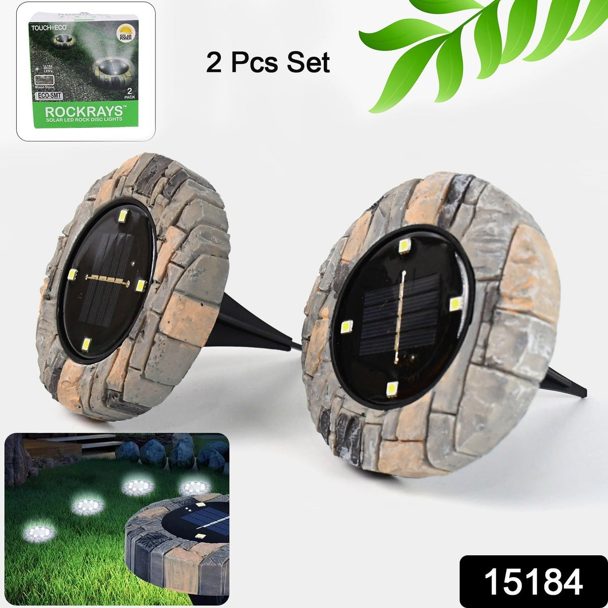 Heavy Duty Solar Pathway Lights – 4 LED Disk Lights (2Pc) – Snazzytrend