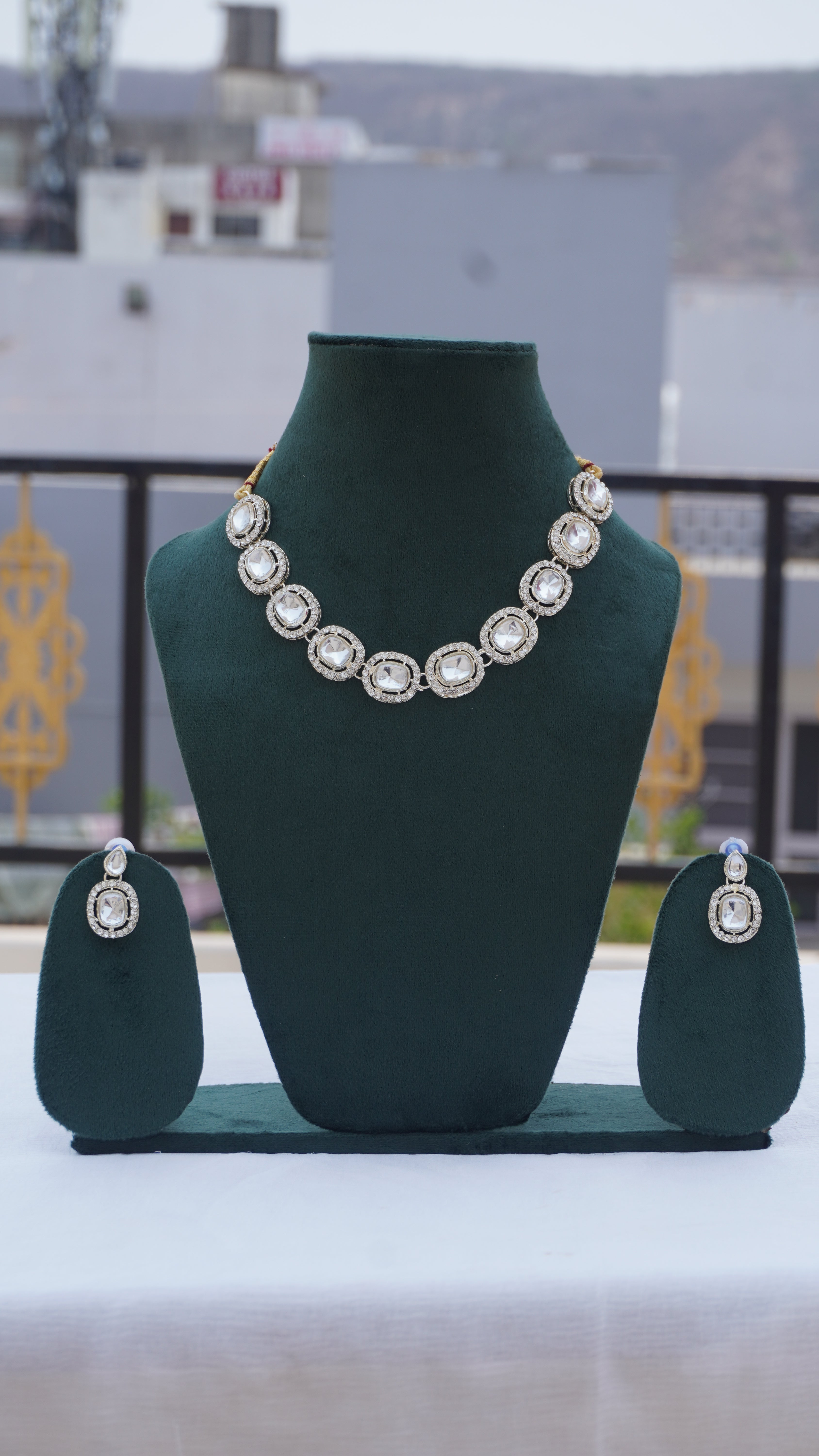 Elegant Kundan Necklace and Earrings Set – Bridal & Party Wear Jewelry for Women
