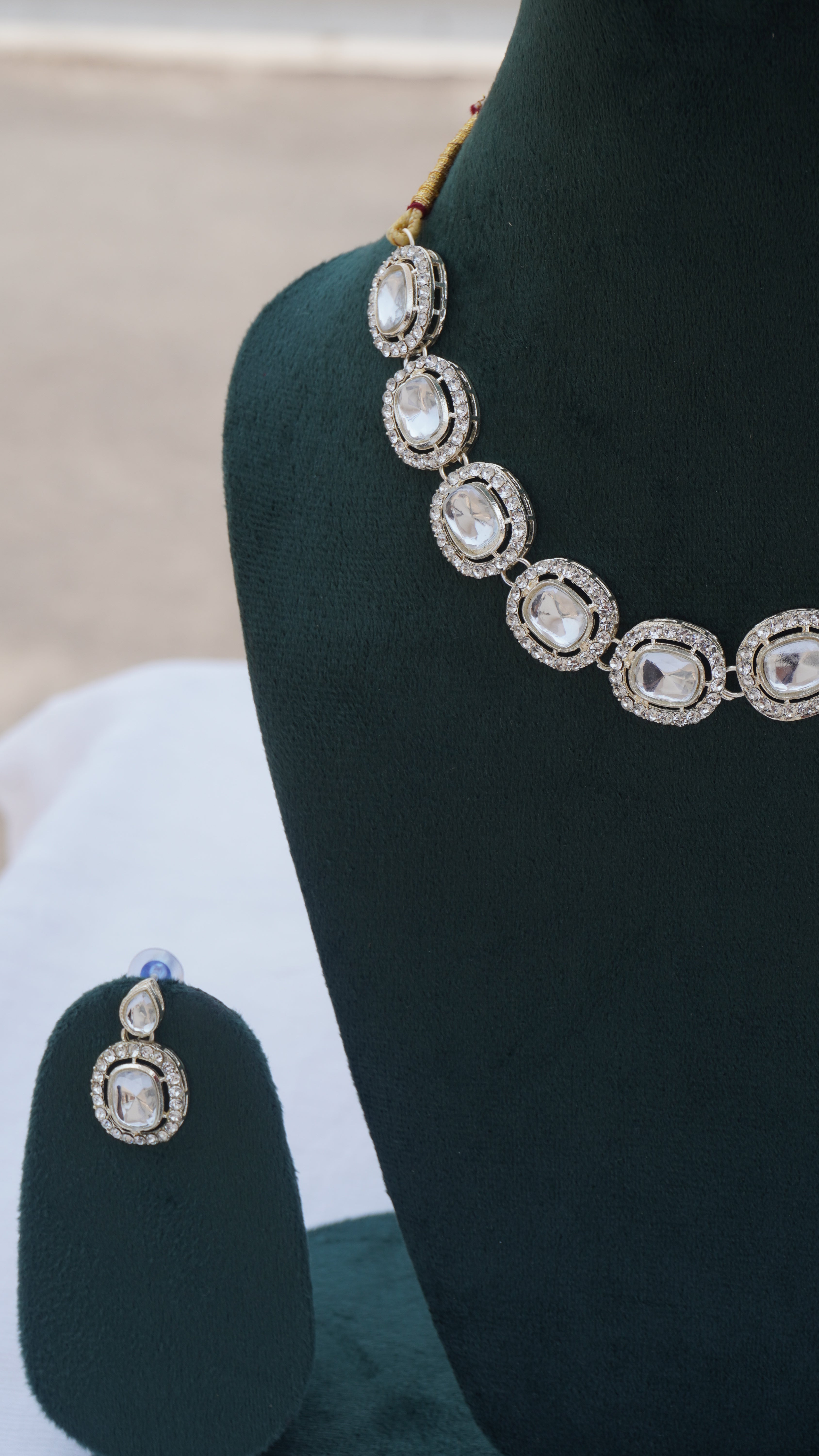 Elegant Kundan Necklace and Earrings Set – Bridal & Party Wear Jewelry for Women