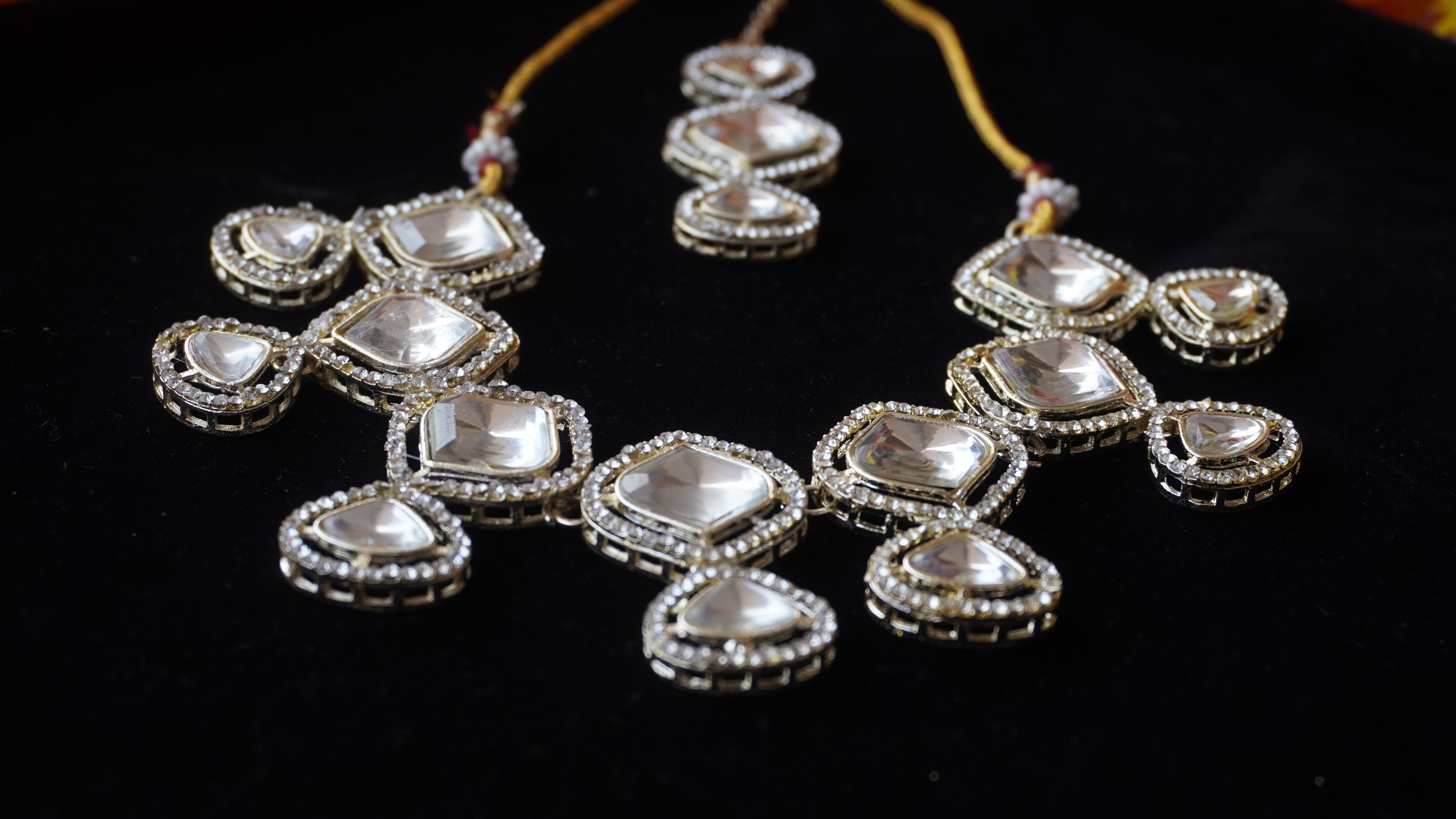 Royal Kundan Mirror Finish Bridal Necklace Set | Polki-Style Wedding Jewellery by Ashthi Jewels