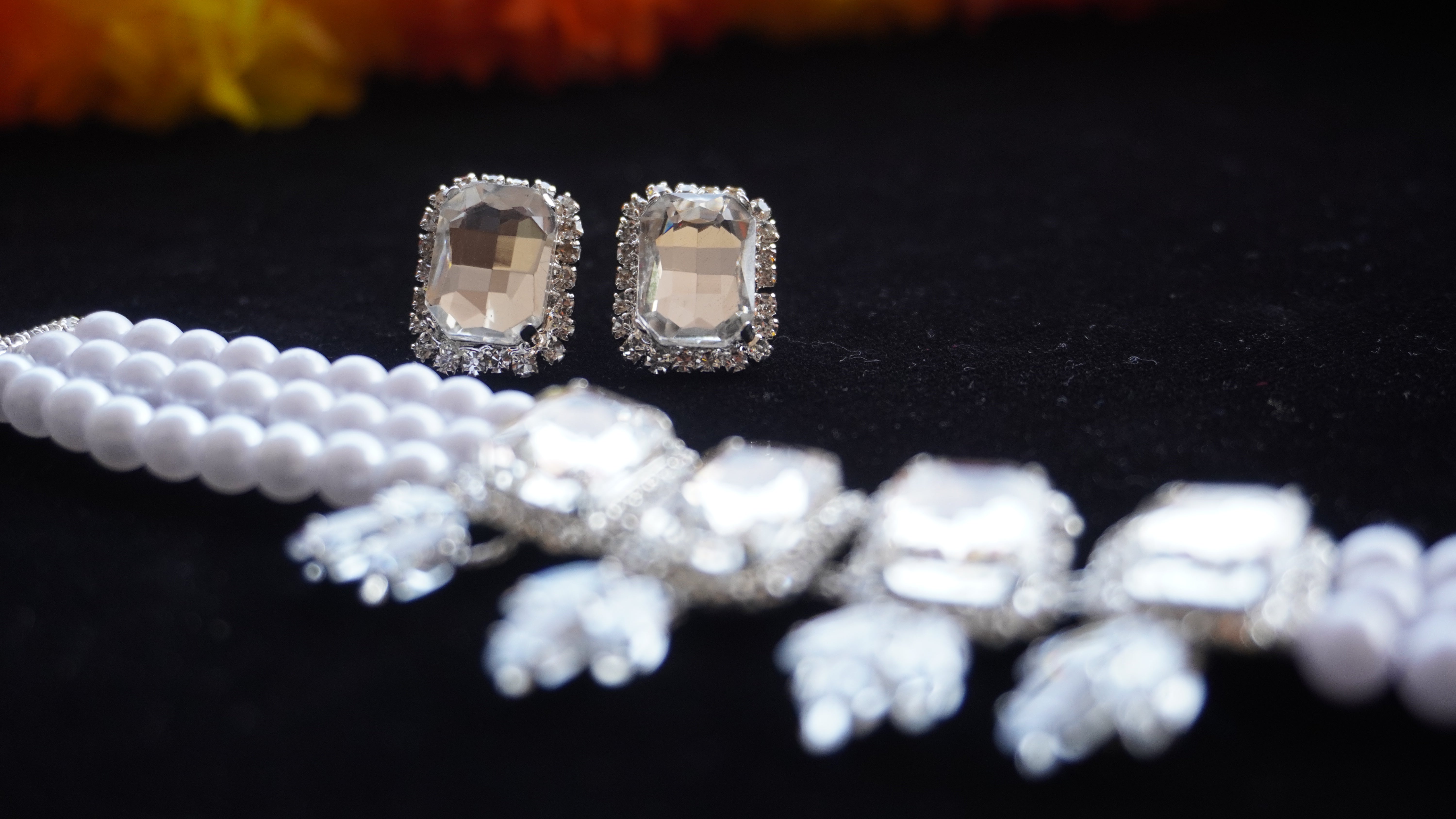 Elegant White Pearl & Mirror Choker Necklace Set | Party Wear Jewelry by Ashthi Jewels