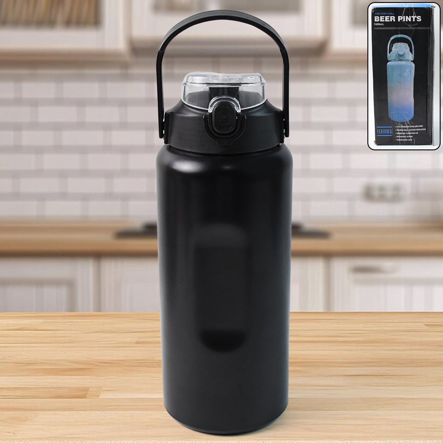 Large Capacity Stainless Steel Insulated Water Bottle 1600ml (1 Pc)